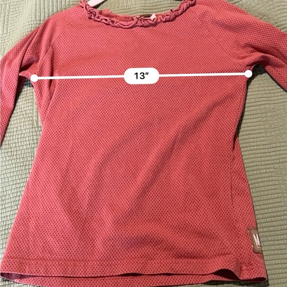 Matilda Jane You & Me Cinnamon Tee Dotted Long Sleeve Ruffle Size 8